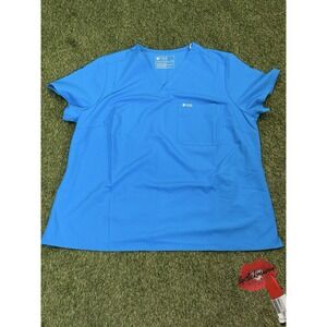 Figs Catarina Top Plus 3XL‎ Scrub Tech Collection 1 Pocket Extreme Blue PO 5214